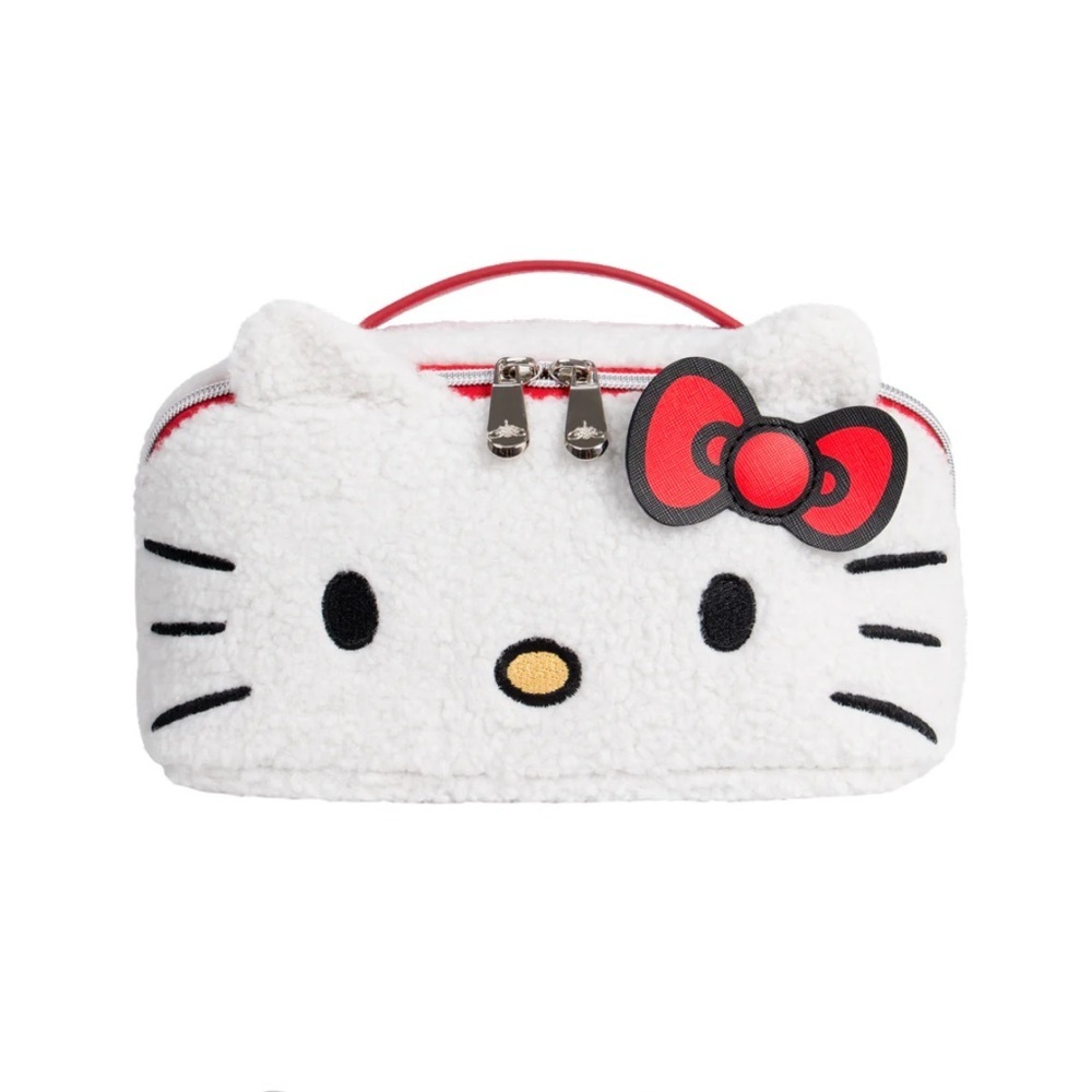 NWT Sanrio Impressions Hello Kitty Unfold Travel Makeup Bag Organizer Opens Flat